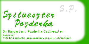 szilveszter pozderka business card